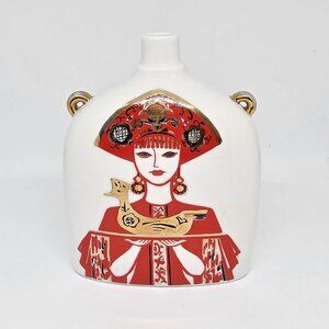 Lomonosov Porcelain Factory Imperial Porcelain Flask Decanter Slavic Beauty